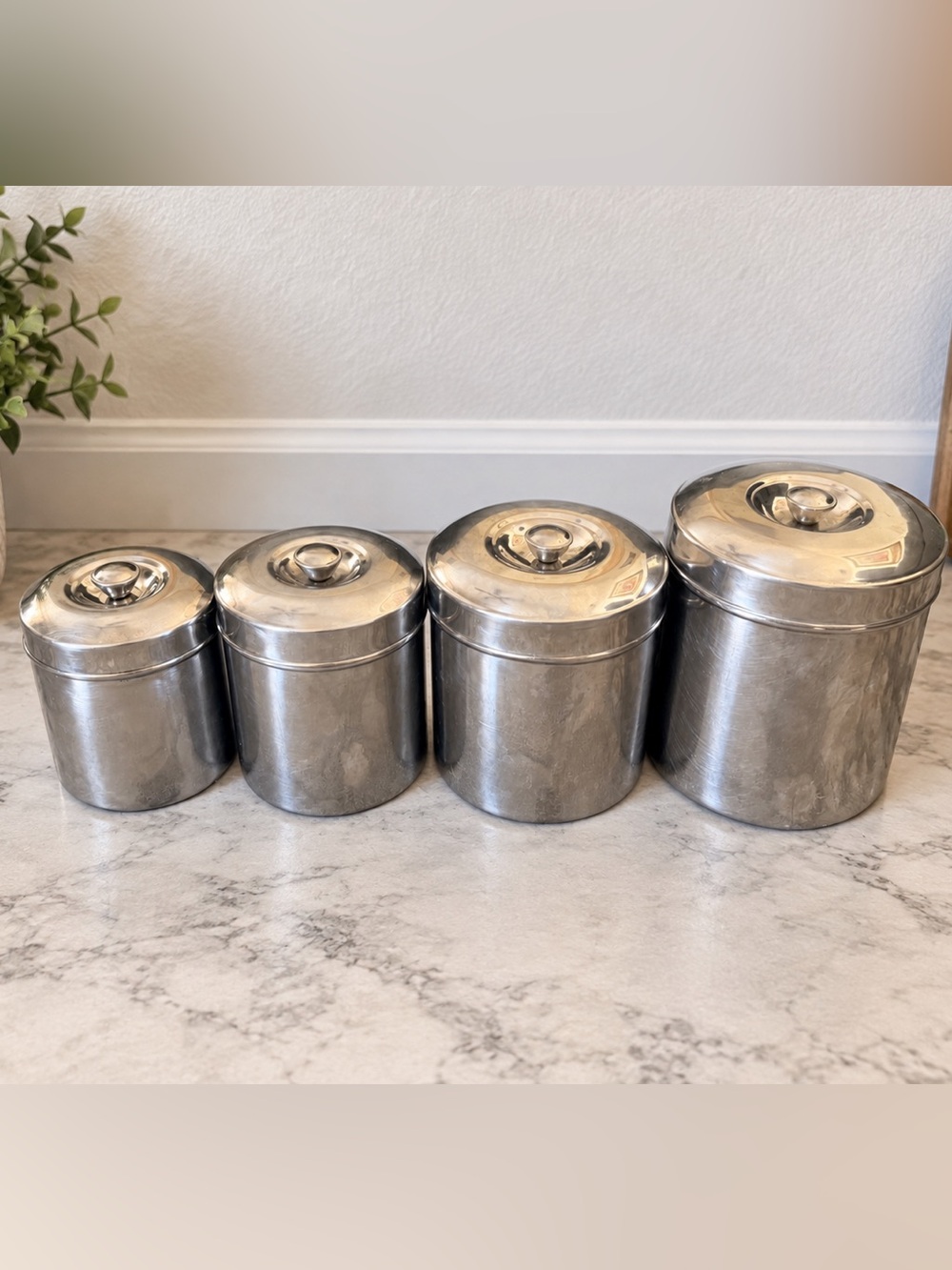 Stainless Steel Canister Set - Silver 4-Piece